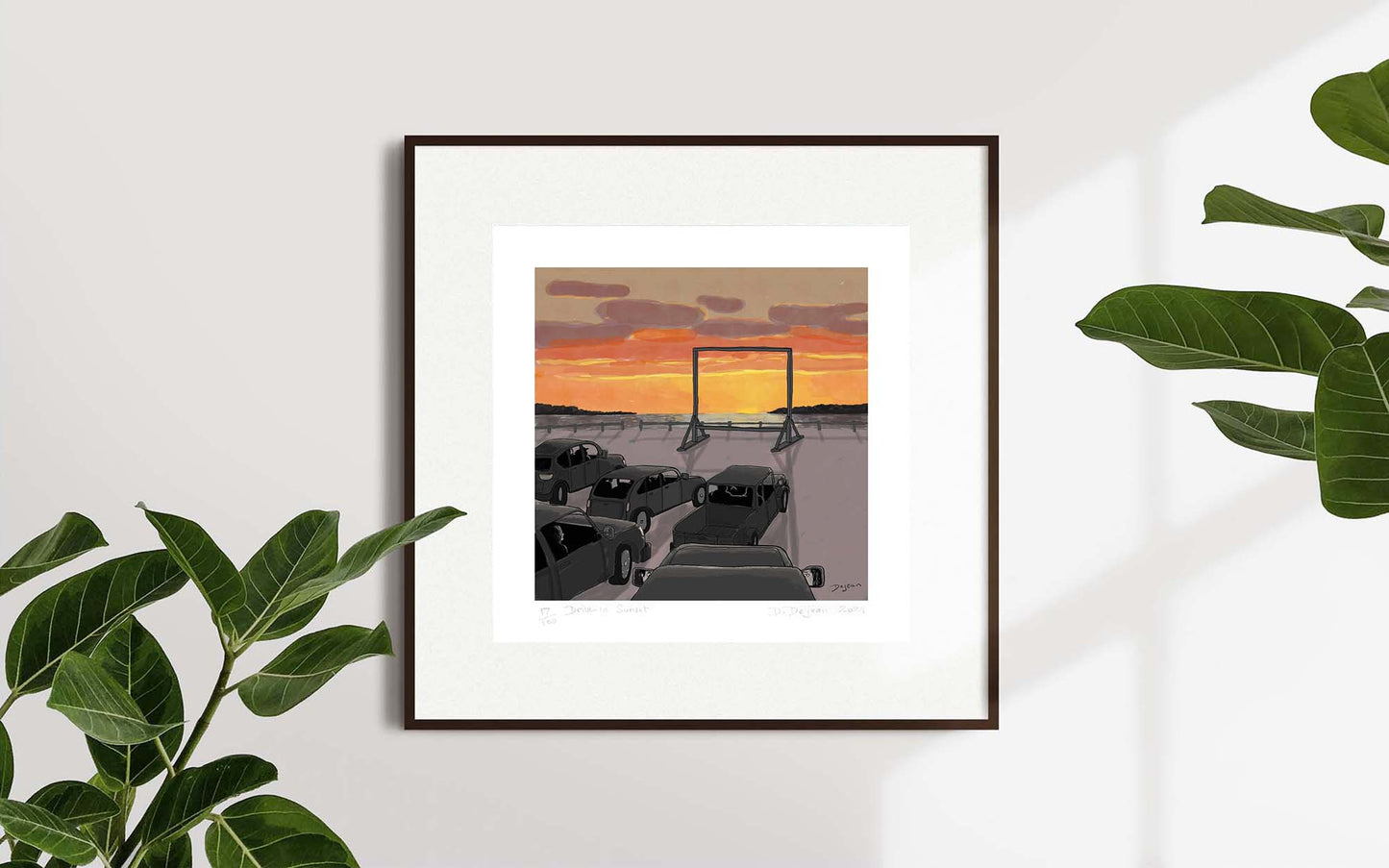 Drive-In Sunset Print by Daniel Dejean